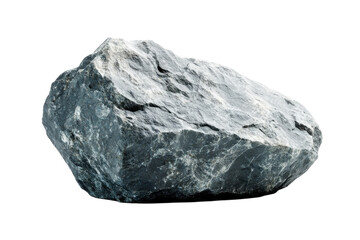A rugged grey rock isolated on a black background showcasing its textured surface and on transparent background