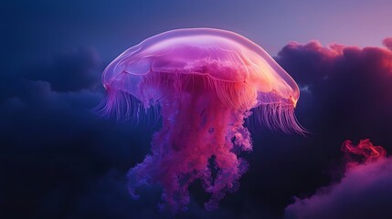 Cinematic and Moody Floating Jellyfish Scenes Underwater in Glowing Blue Tones with Ethereal Luminous and Surreal Qualities