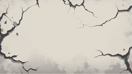 Cracked background. Old wall background with cracks. Vector illustration. Abstract illustration of cracked wall.