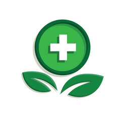 mental health icon. sustainability symbol. Health in plant. psychology, calmness, green energy. simple color 3d design style. vector design template
