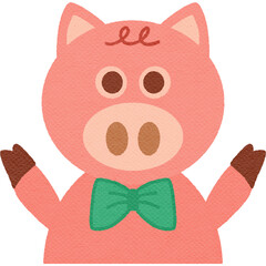 Funny pig, cartoon ,happy ,animal