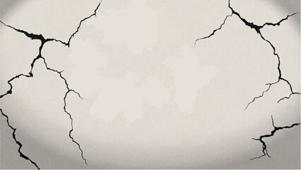 Cracked background. Old wall background with cracks. Vector illustration. Abstract illustration of cracked wall.