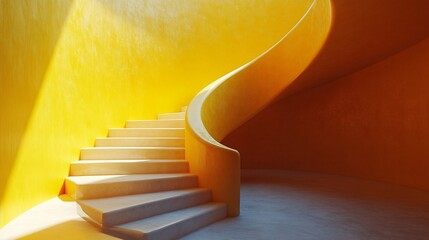 Smooth spiral staircase shape rotating upward in clean loop