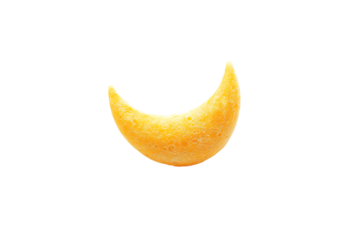 Golden crescent moon on a transparent background