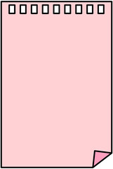 Blank Pink Paper Notebook
