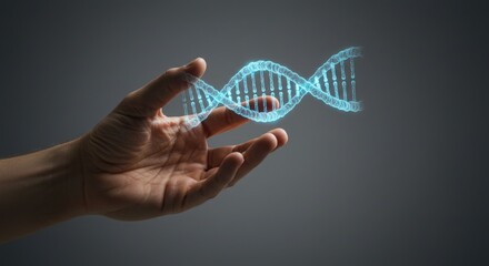  Hand Interacting With Holographic DNA Strand Model 