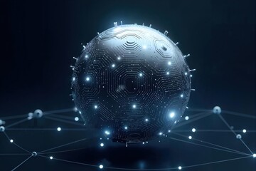 Futuristic Modern Sphere Background, High Tech Illustration Design