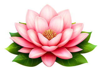 Pink Lotus Flower Blossom: A Stunning Digital Illustration of a Water Lily