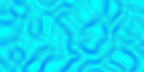 Abstract line wave geometric shape trendy modern topography background and texture, blue topographic linear cyan background for design decoration textured with curve cartography relief background.