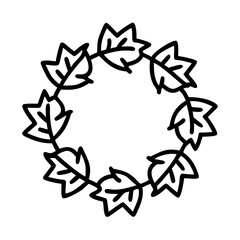 Leaf wreath vector graphic design element for autumn fall season nature botanical decoration and art