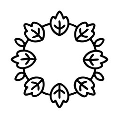 Leafy wreath vector illustration design for nature themed graphic design projects and decoration