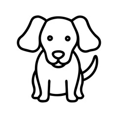 Cute puppy dog drawing vector illustration for kids coloring pages and graphic design projects