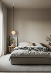 Neutral Minimalist Bedroom Interior Design