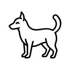 Outline drawing of a cute dog vector illustration for pet lovers and animal themed designs and art