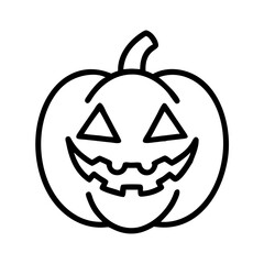 Halloween pumpkin outline vector illustration for spooky season designs and decorations ideas