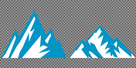 Vector set mountains icons outline vector. Mountain pick icon set collection vector design. Minimalist mountain silhouette vector set for graphic design projects. Mountain silhouette design 