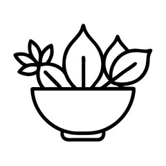 Bowl of fresh herbs and spices vector illustration for cooking and healthy eating concepts design