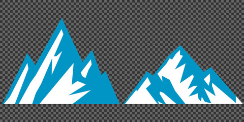 Vector set mountains icons outline vector. Mountain pick icon set collection vector design. Minimalist mountain silhouette vector set for graphic design projects. Mountain silhouette design 