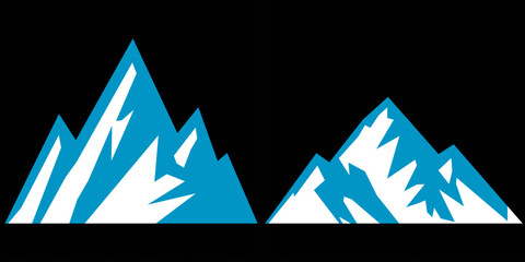 Vector set mountains icons outline vector. Mountain pick icon set collection vector design. Minimalist mountain silhouette vector set for graphic design projects. Mountain silhouette design 