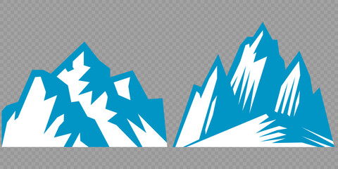 Vector set mountains icons outline vector. Mountain pick icon set collection vector design. Minimalist mountain silhouette vector set for graphic design projects. Mountain silhouette design 