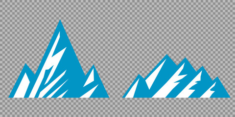 Vector set mountains icons outline vector. Mountain pick icon set collection vector design. Minimalist mountain silhouette vector set for graphic design projects. Mountain silhouette design 
