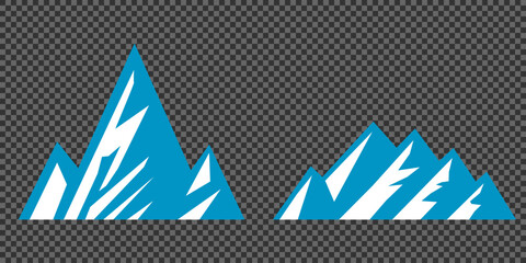 Vector set mountains icons outline vector. Mountain pick icon set collection vector design. Minimalist mountain silhouette vector set for graphic design projects. Mountain silhouette design 