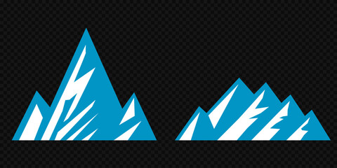 Vector set mountains icons outline vector. Mountain pick icon set collection vector design. Minimalist mountain silhouette vector set for graphic design projects. Mountain silhouette design 