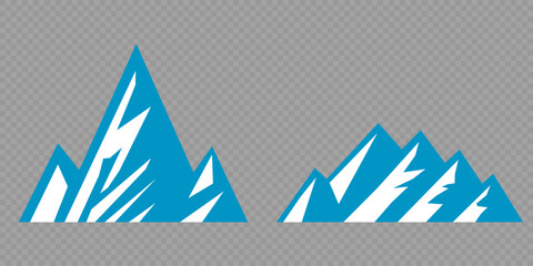 Vector set mountains icons outline vector. Mountain pick icon set collection vector design. Minimalist mountain silhouette vector set for graphic design projects. Mountain silhouette design 