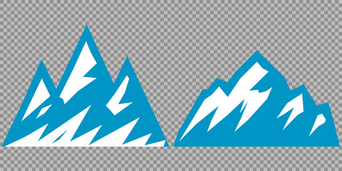 Vector set mountains icons outline vector. Mountain pick icon set collection vector design. Minimalist mountain silhouette vector set for graphic design projects. Mountain silhouette design 