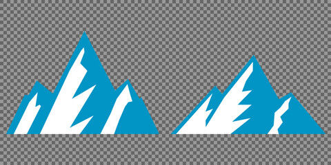 Vector set mountains icons outline vector. Mountain pick icon set collection vector design. Minimalist mountain silhouette vector set for graphic design projects. Mountain silhouette design 