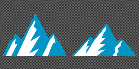 Vector set mountains icons outline vector. Mountain pick icon set collection vector design. Minimalist mountain silhouette vector set for graphic design projects. Mountain silhouette design 