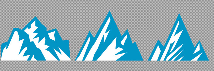 Vector set mountains icons outline vector. Mountain pick icon set collection vector design. Minimalist mountain silhouette vector set for graphic design projects. Mountain silhouette design 