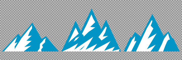Vector set mountains icons outline vector. Mountain pick icon set collection vector design. Minimalist mountain silhouette vector set for graphic design projects. Mountain silhouette design 
