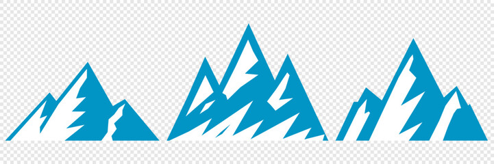 Vector set mountains icons outline vector. Mountain pick icon set collection vector design. Minimalist mountain silhouette vector set for graphic design projects. Mountain silhouette design 
