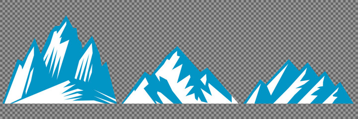 Vector set mountains icons outline vector. Mountain pick icon set collection vector design. Minimalist mountain silhouette vector set for graphic design projects. Mountain silhouette design 