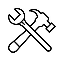 Hammer and wrench repair tools icon vector illustration for construction maintenance services design