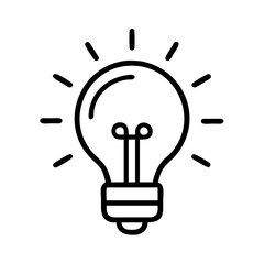 Light bulb icon vector illustration of idea lamp creative solution and innovation concept design