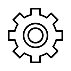 Vector graphic of a gear cog wheel icon for settings and configuration mechanical design element
