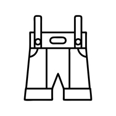 Find traditional german lederhosen outfit bavarian costume oktoberfest clothing apparel icon vector
