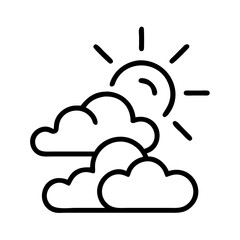 Sun and clouds weather forecast icon vector illustration sunny day cloudy sky design element