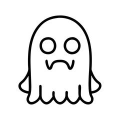 Outline halloween ghost vector illustration spooky ghost icon for halloween designs and artwork