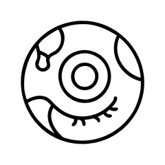 Cartoon eyeball vector graphic, halloween eye illustration, spooky eye clip art, creepy eye icon design