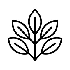 Illustration of a simple botanical leaf branch vector design for nature and organic concepts design