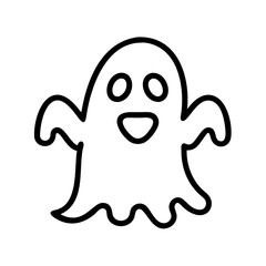 Cute halloween ghost vector illustration for spooky season design and halloween party decoration