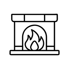 Fireplace icon vector illustration, home interior fireplace, modern fireplace, cozy fireplace design