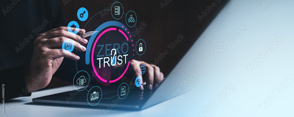 Poster cybersecurity concept with 