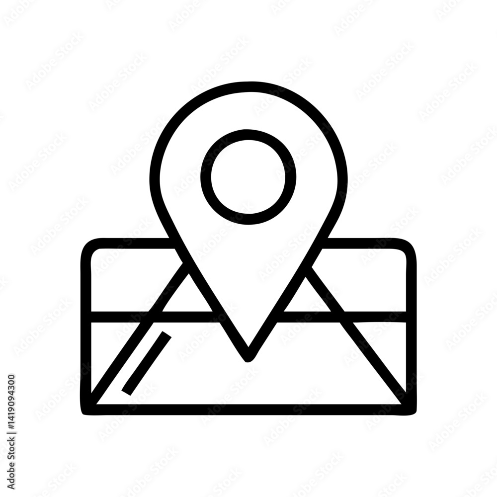 Poster find location on map with gps navigation pin pointer for travel and destination search guide