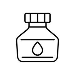 Isolated black ink bottle vector illustration for calligraphy and drawing design element icon