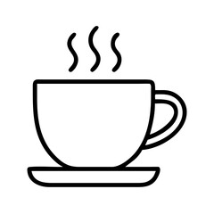 Hot coffee cup vector illustration, steaming coffee mug icon, cafe latte art design element vector