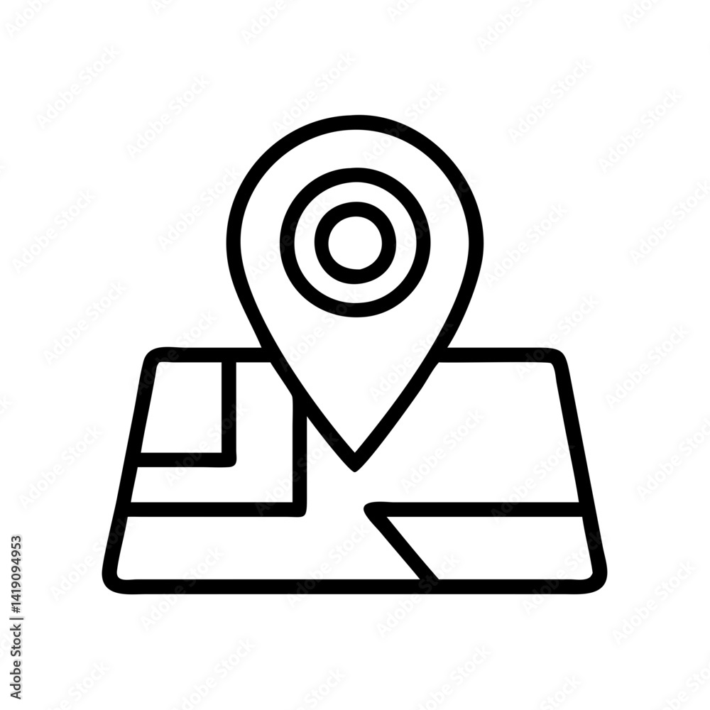 Poster find location map pointer icon vector gps navigation destination travel direction route marker